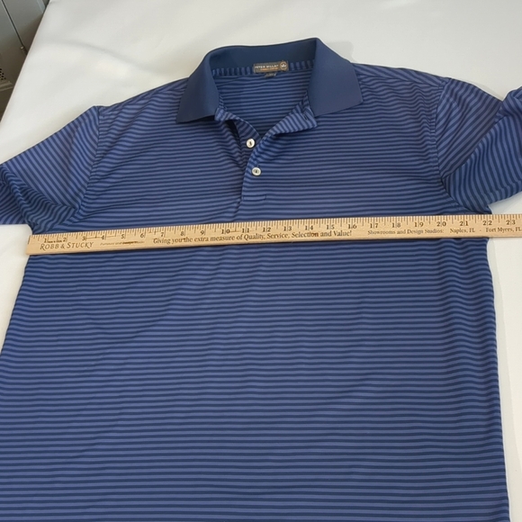 Peter Millar Summer Comfort Striped Golf Polo 4 Way Stretch Shirt Sz M - Picture 4 of 8
